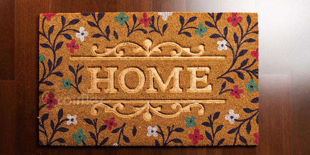 PVC Backed Printed & Embossed Coir Mat